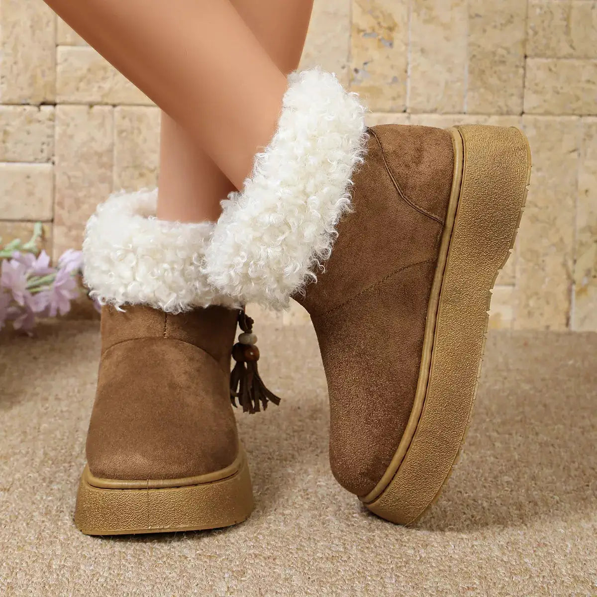 Round Toe Platform Boots by Trendsi