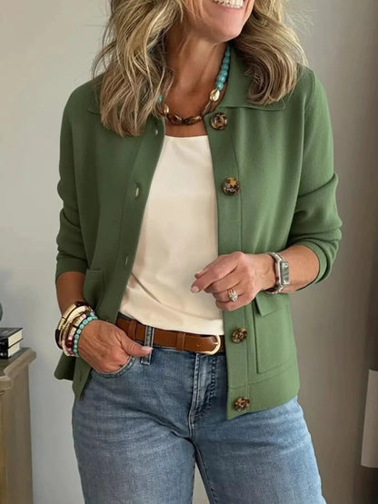 Full Size Long Sleeve Button-Down Outerwear Plus Size by Trendsi