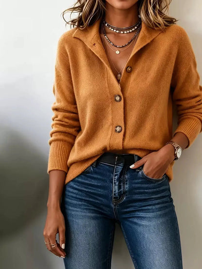 Button-Down Knit Cardigan by Trendsi