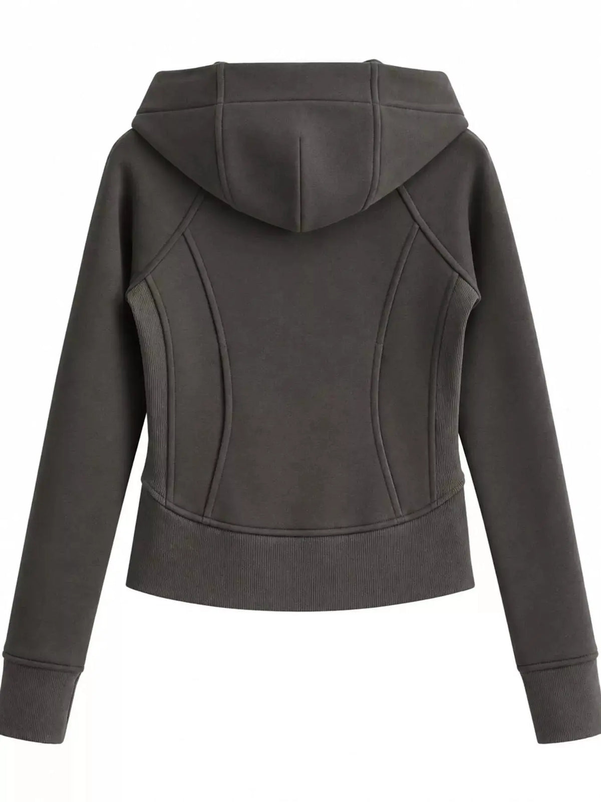 Slim-Fit Full-Zip Hoodie by Trendsi