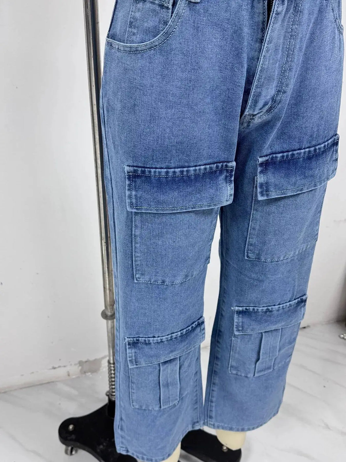 High-Waisted Wide-Leg Cargo Jeans by Trendsi