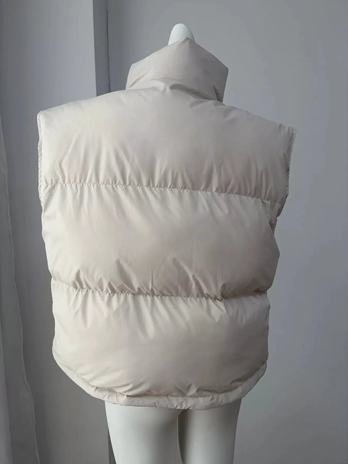 Snap-Button Placket Quilted Puffer Vest Coat by Trendsi