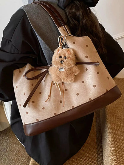 Polka Dot Bow Shoulder Bag by Trendsi