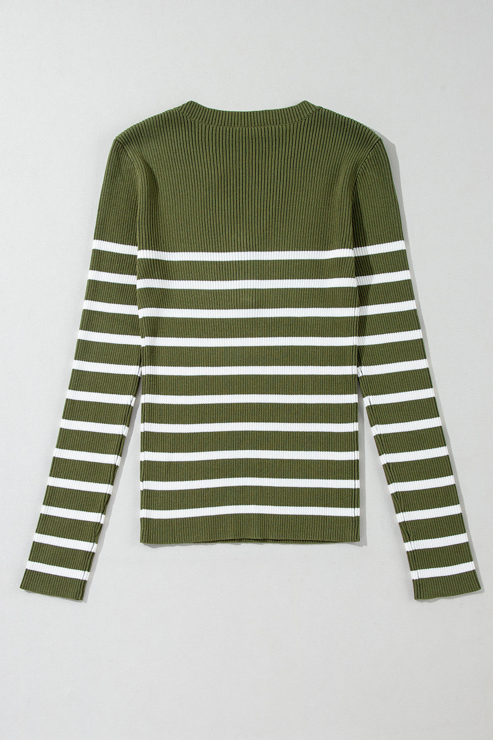 Striped Contrast Long Sleeve Knit Top