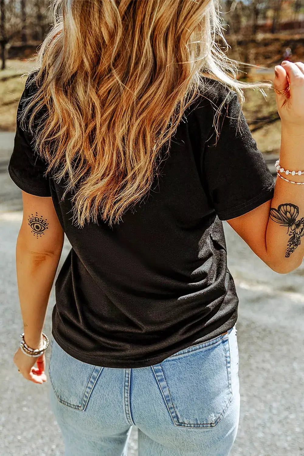 Full Size Rhinestone Ghost Round Neck T-Shirt Plus Size by Trendsi