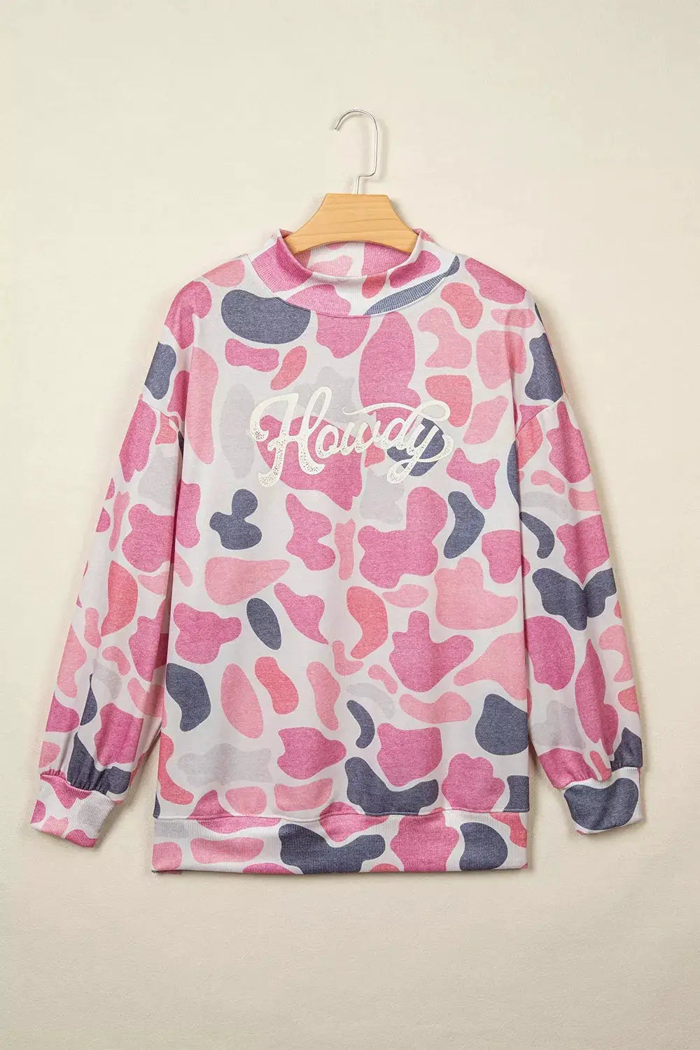 Camouflage Western Style Pullover Sweatshirt by Trendsi