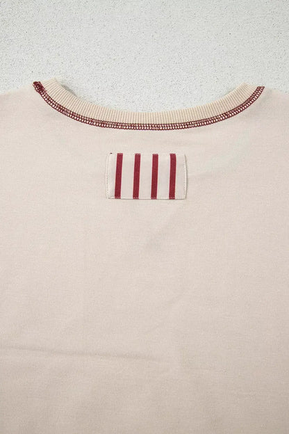 Slit Striped Long Sleeve Sweatshirt by Trendsi