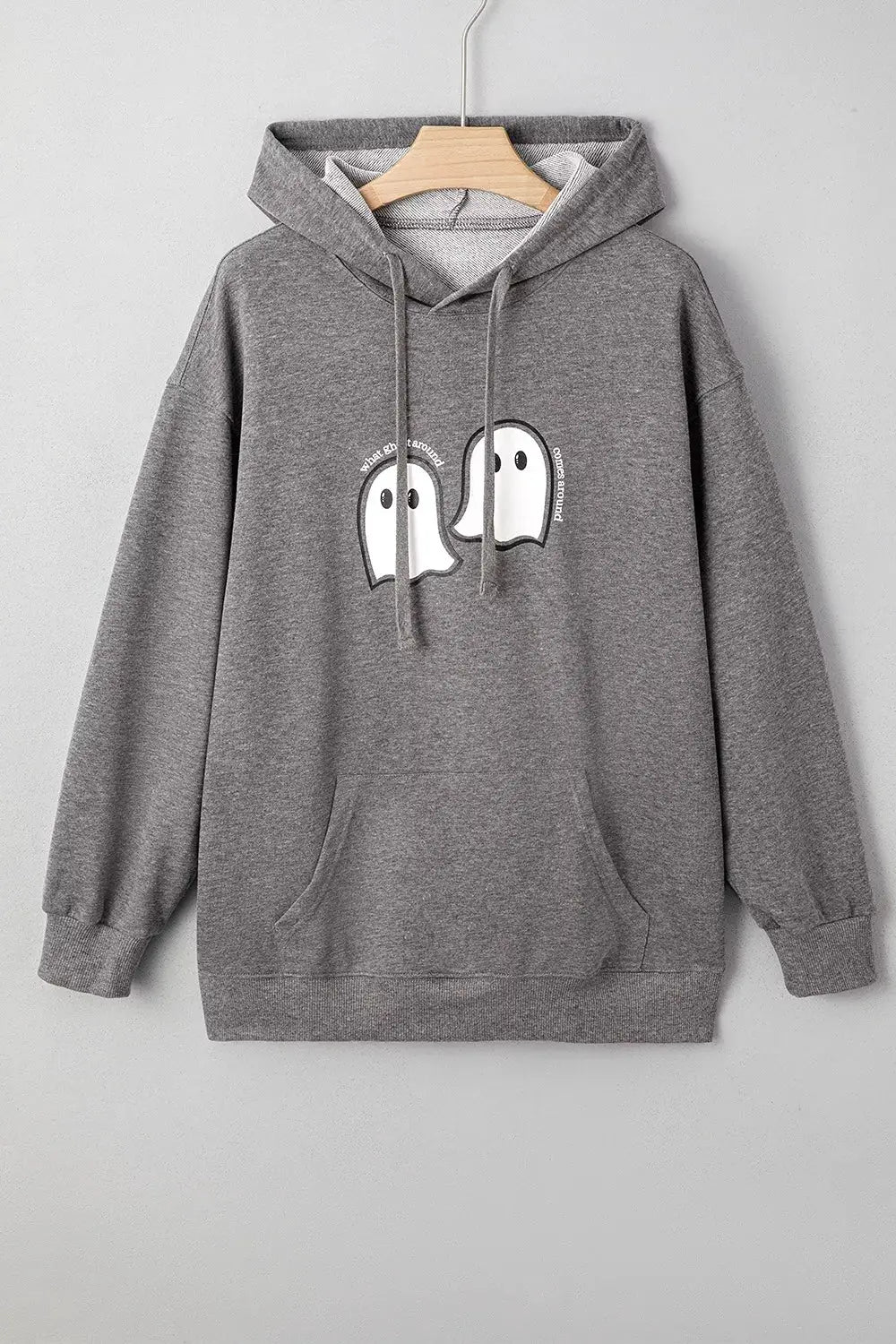 Halloween Ghost Print Mineral Wash Oversize Hoodie by Trendsi
