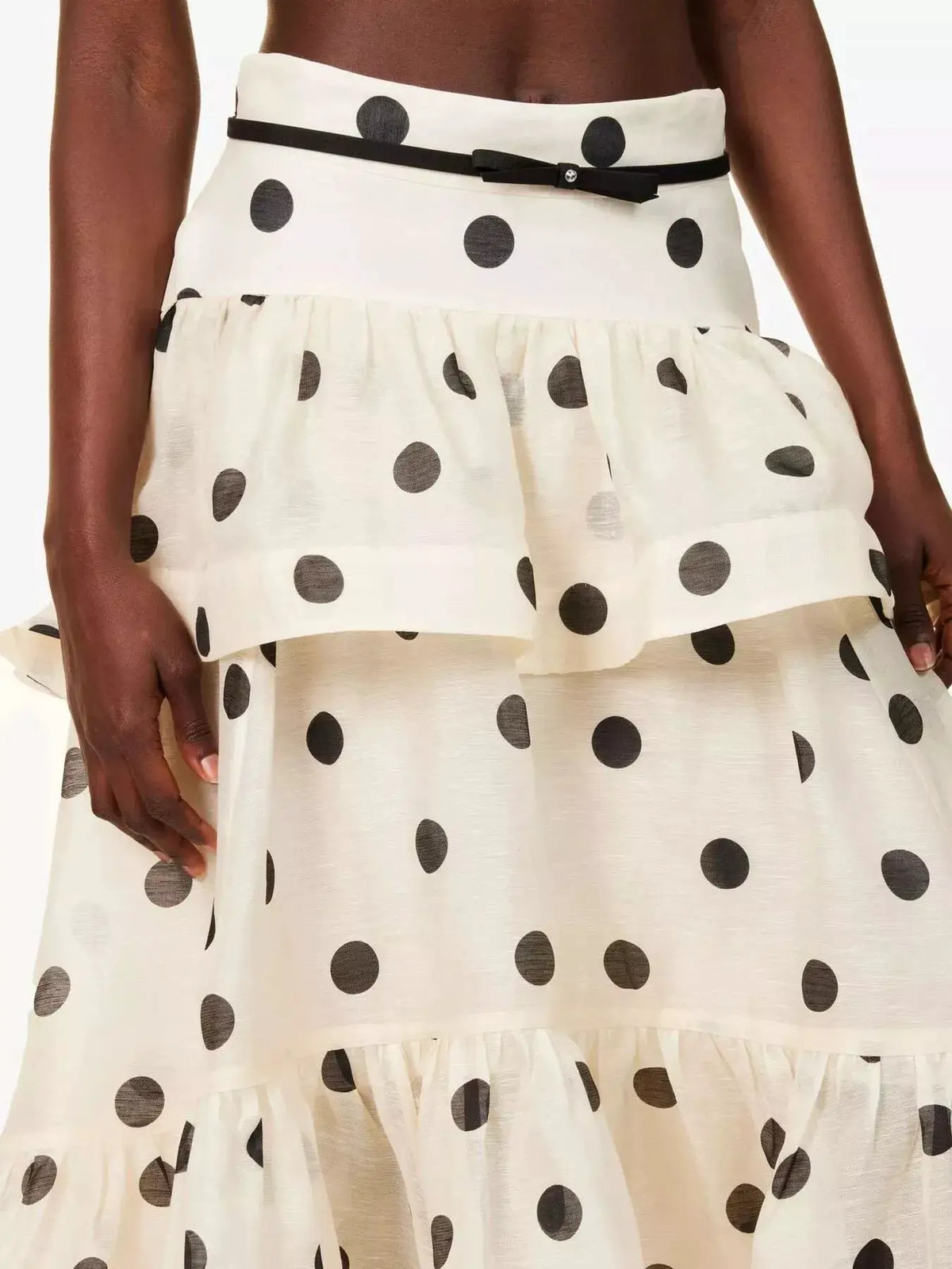 Polka Dot Tiered Ruffle Skirt by Trendsi