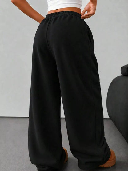 Elastic Waist Wide-Leg Sweatpants by Trendsi