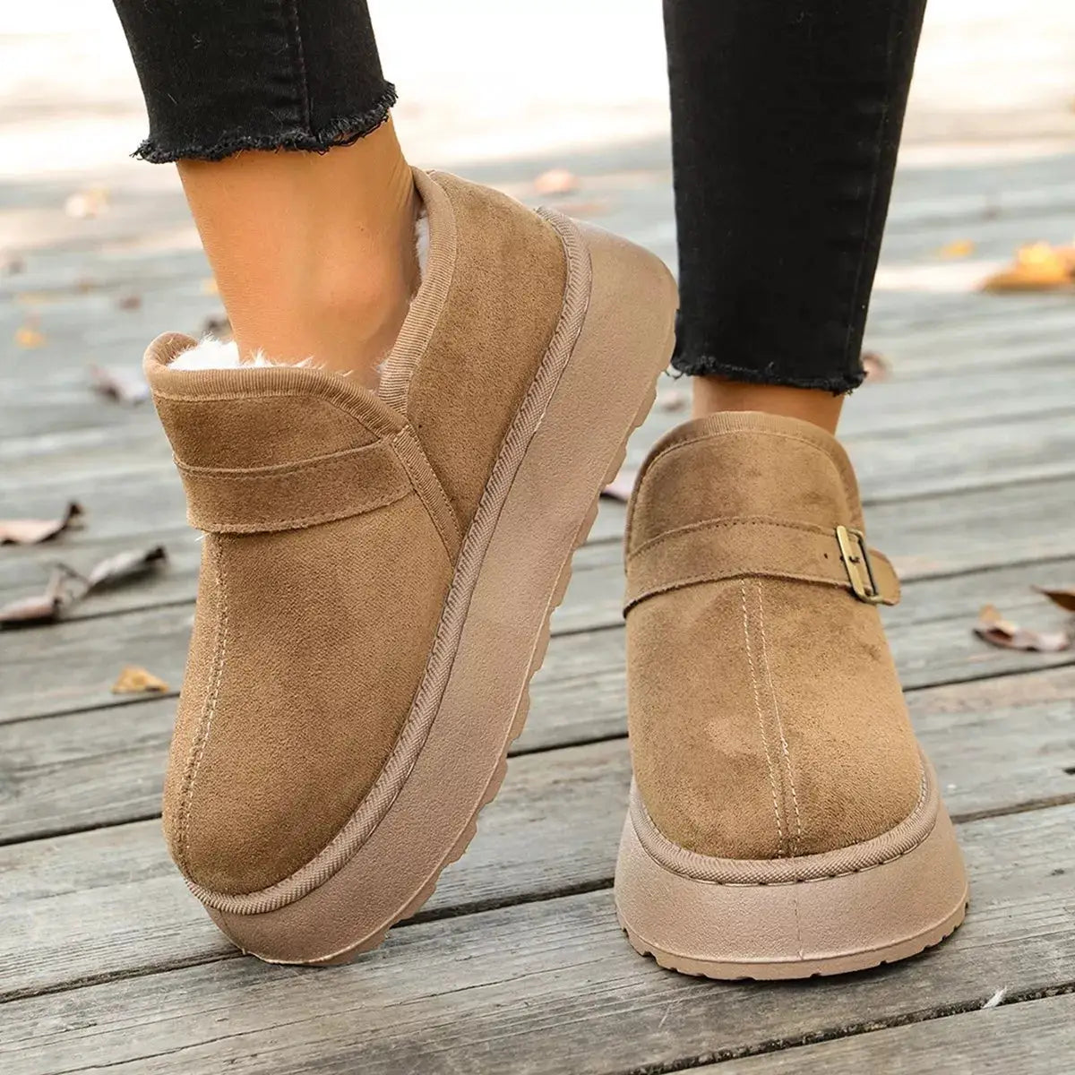 Round Toe Platform Boots by Trendsi