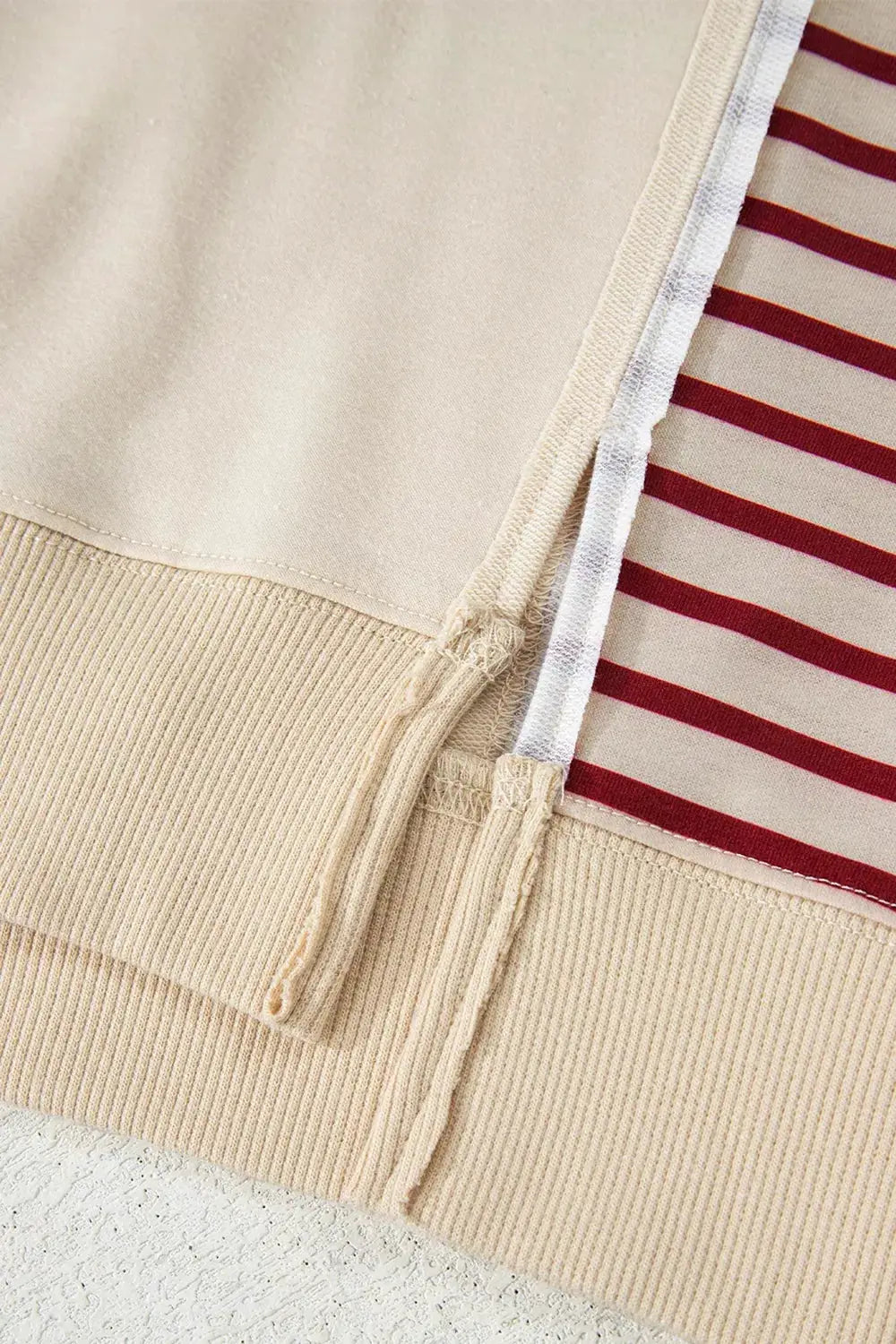 Slit Striped Long Sleeve Sweatshirt by Trendsi
