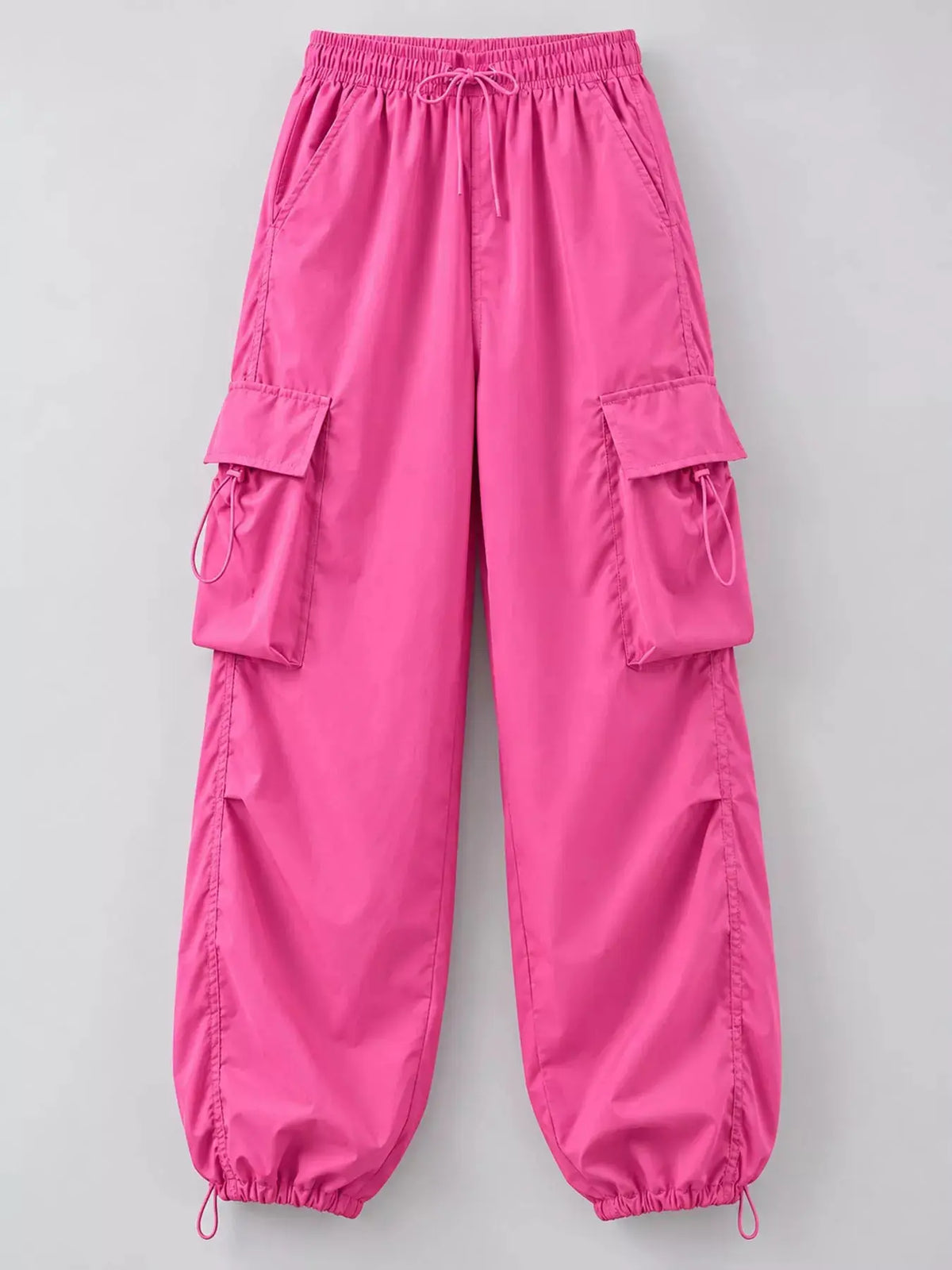 Full Size Drawstring Cargo Pants Plus Size by Trendsi