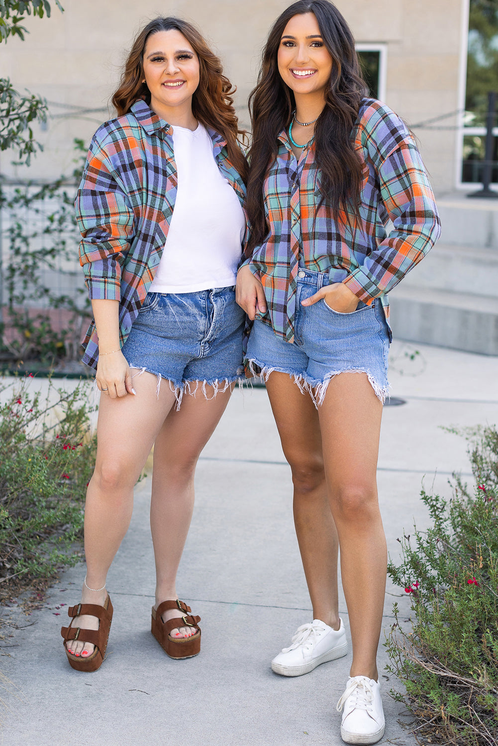 Red Plaid Print Loose Vintage Shirt