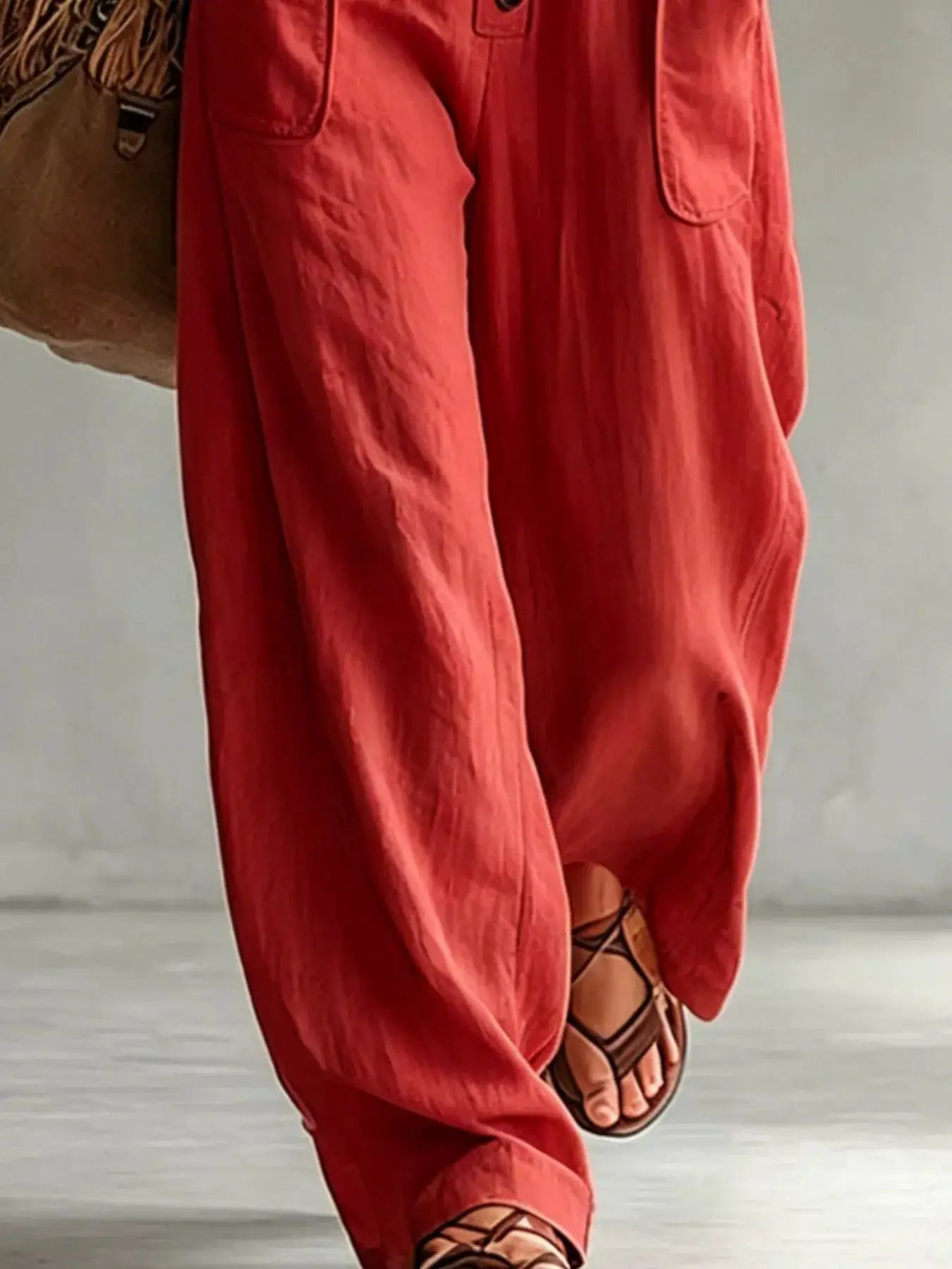 Full Size Long Sleeve Button Front Jumpsuit Plus Size by Trendsi