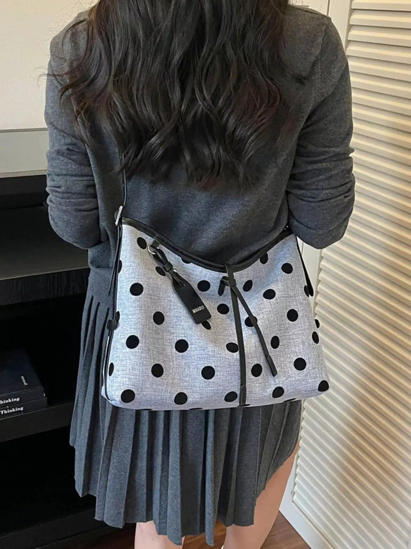 Polka Dot Shoulder Bag by Trendsi
