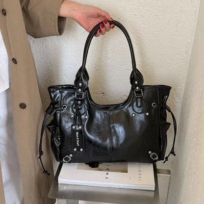 Drawstring Leather Handbag by Trendsi