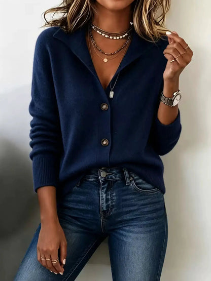 Button-Down Knit Cardigan by Trendsi