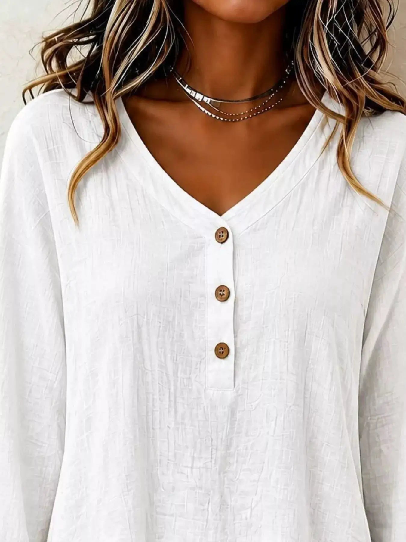Ruffled Hem Long Sleeve Blouse by Trendsi
