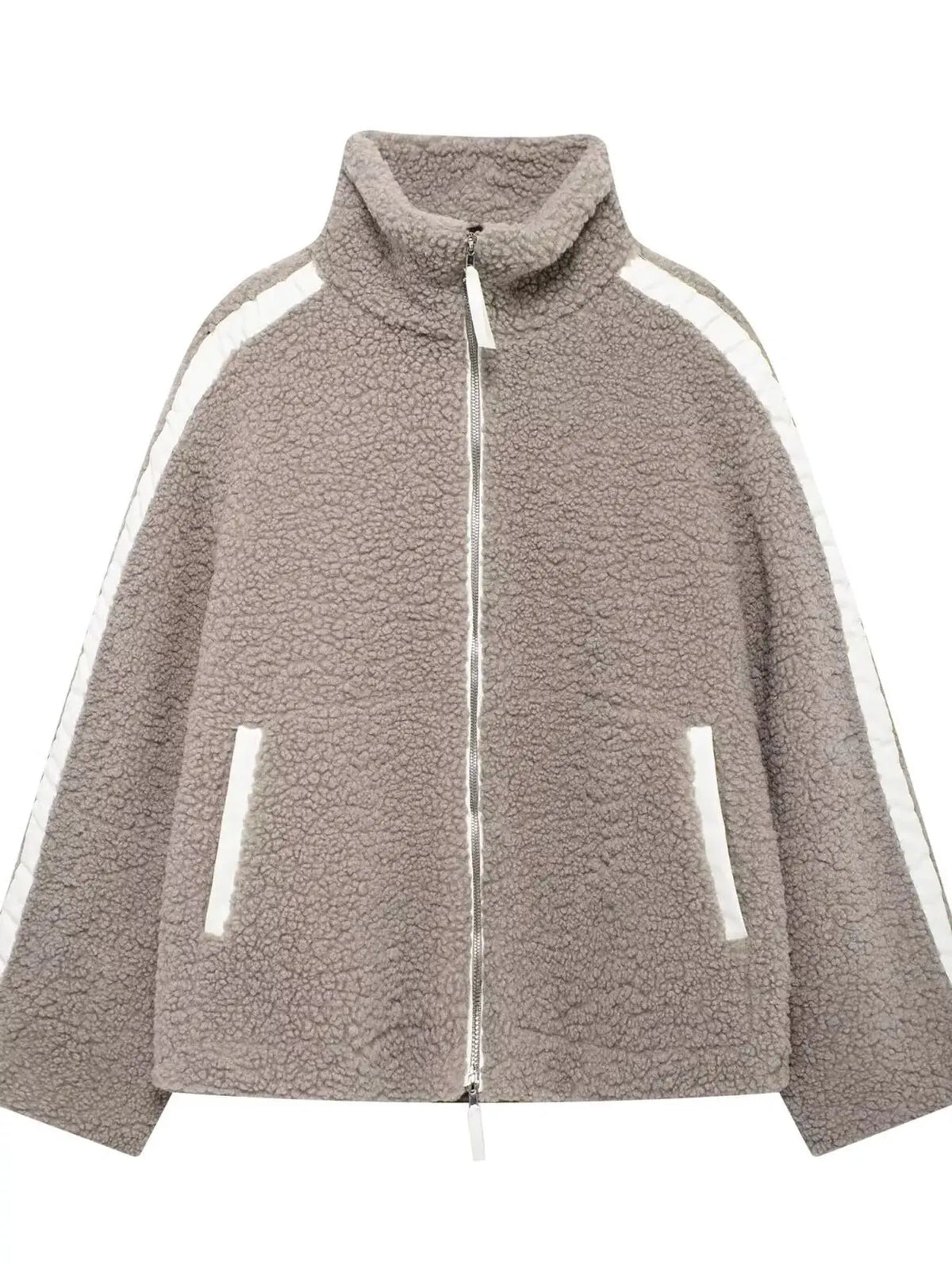 Sherpa Zip-Up Outerwear by Trendsi