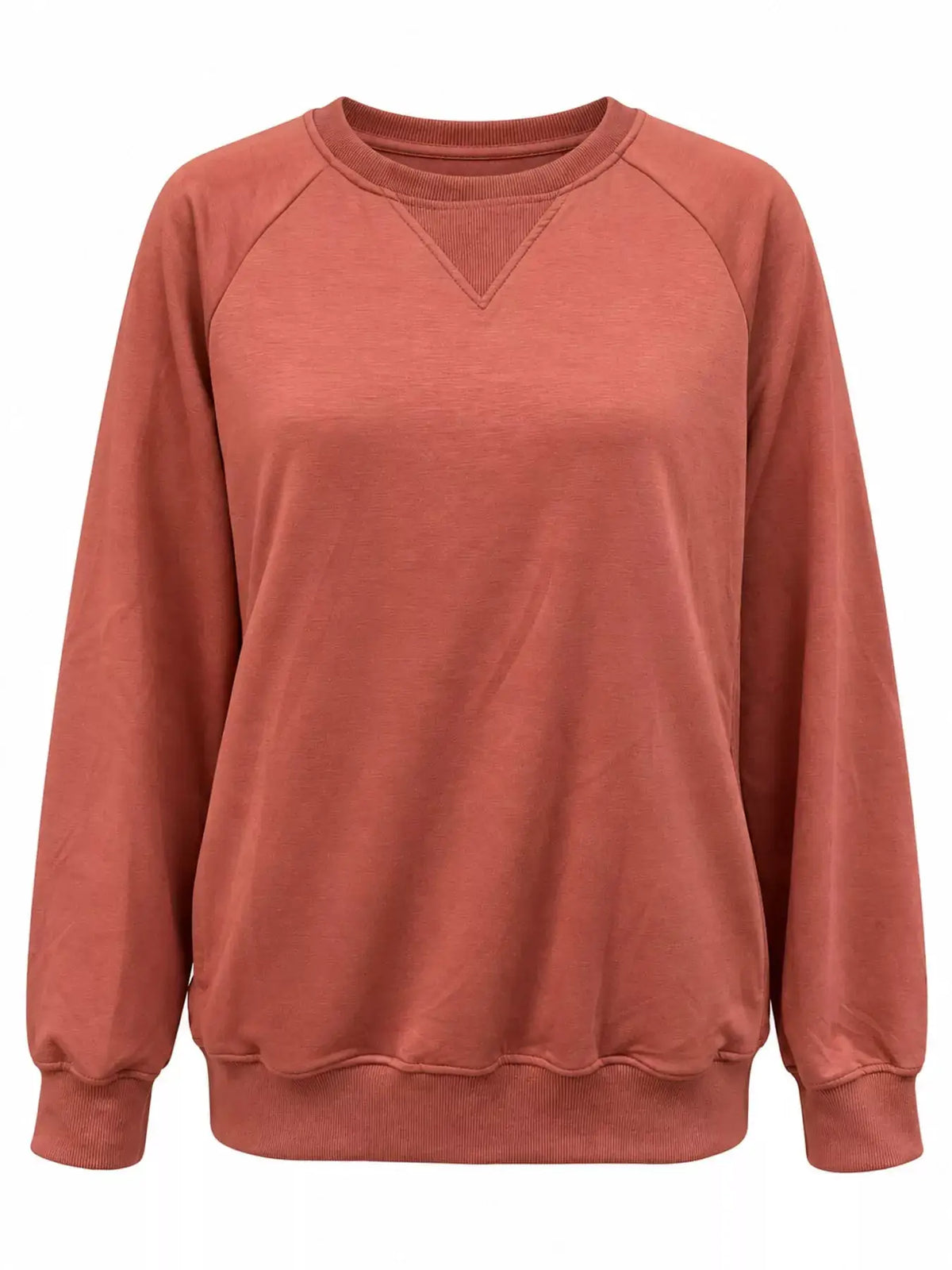 Crew Neck Raglan Sleeve Sweatshirt by Trendsi
