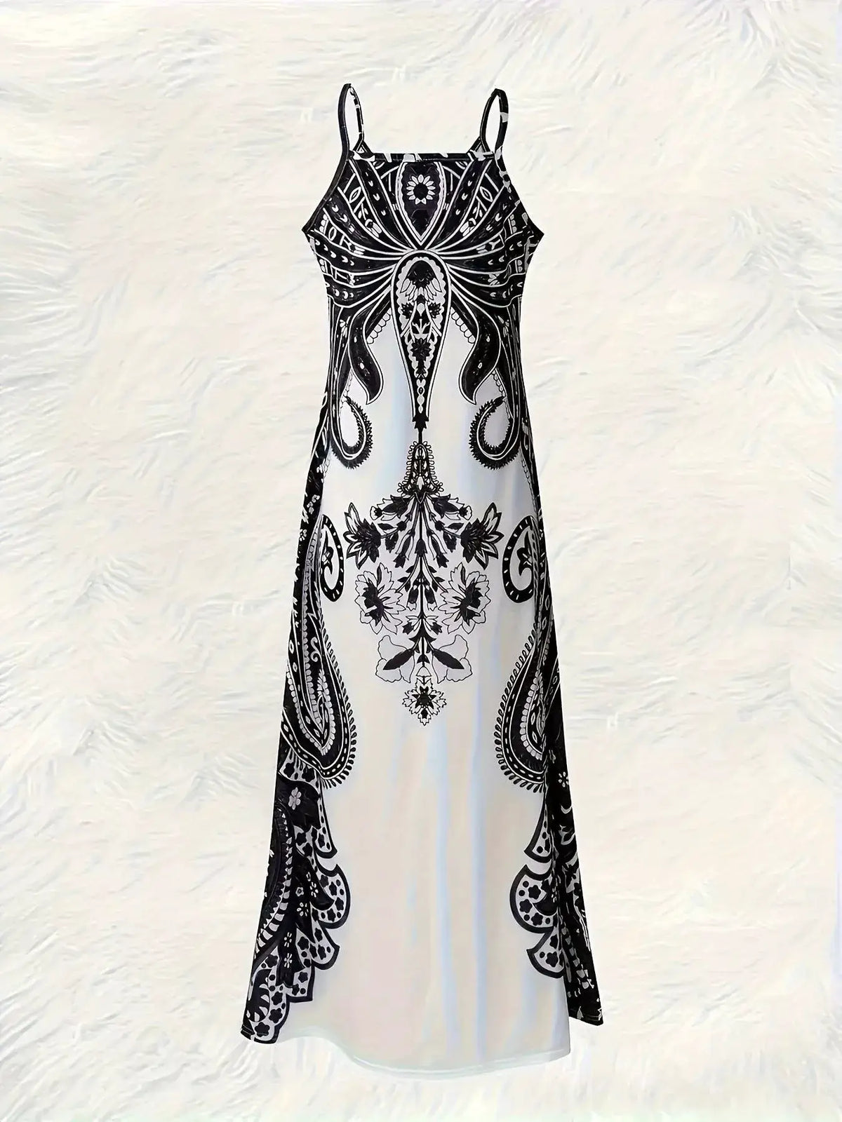 Printed Spaghetti Strap Maxi Dress by Trendsi