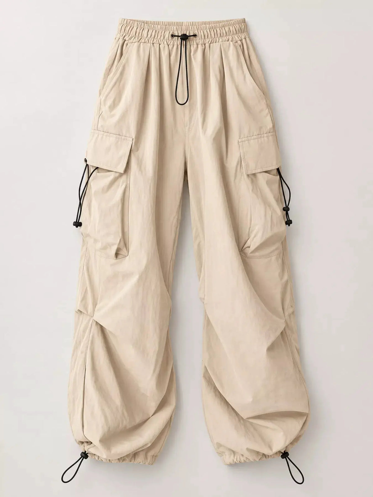 Full Size Drawstring Cargo Pants Plus Size by Trendsi