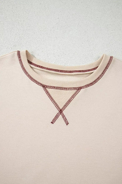 Slit Striped Long Sleeve Sweatshirt by Trendsi