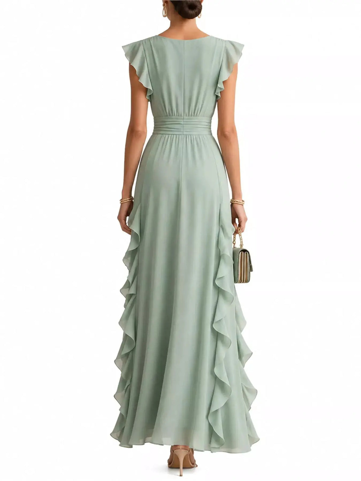 Ruffled Surplice Sleeveless Maxi Dress by Trendsi