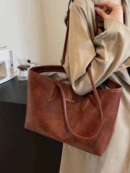 PU Leather Tote Bag by Trendsi