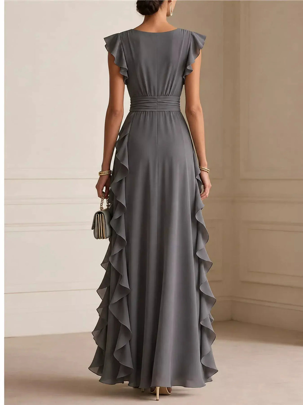 Ruffled Surplice Sleeveless Maxi Dress by Trendsi