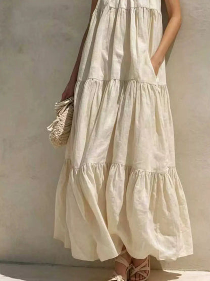 Tiered Scoop Neck Maxi Dress by Trendsi