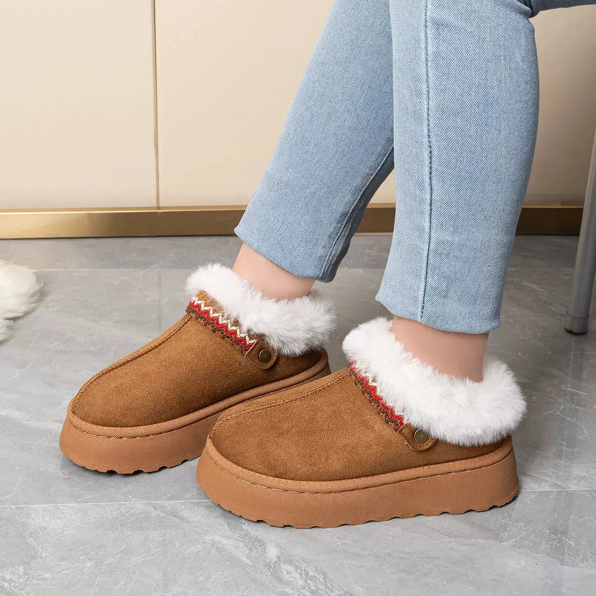 Round Toe Platform Ankle Boots by Trendsi