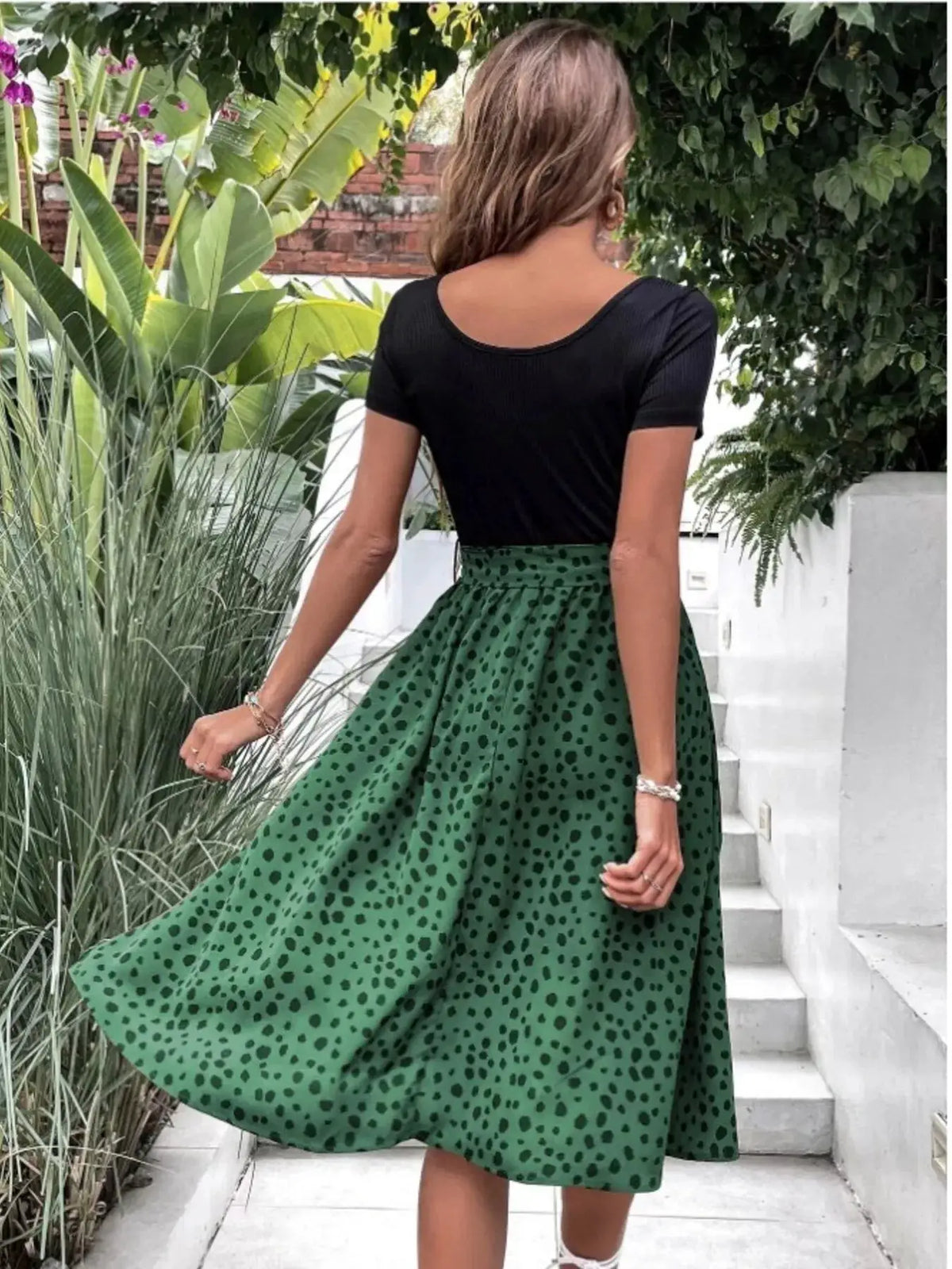 Leopard Print Tie-Waist Dress by Trendsi