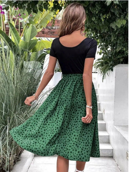 Leopard Print Tie-Waist Dress by Trendsi