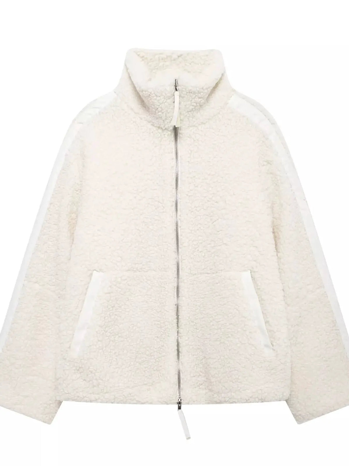 Sherpa Zip-Up Outerwear by Trendsi