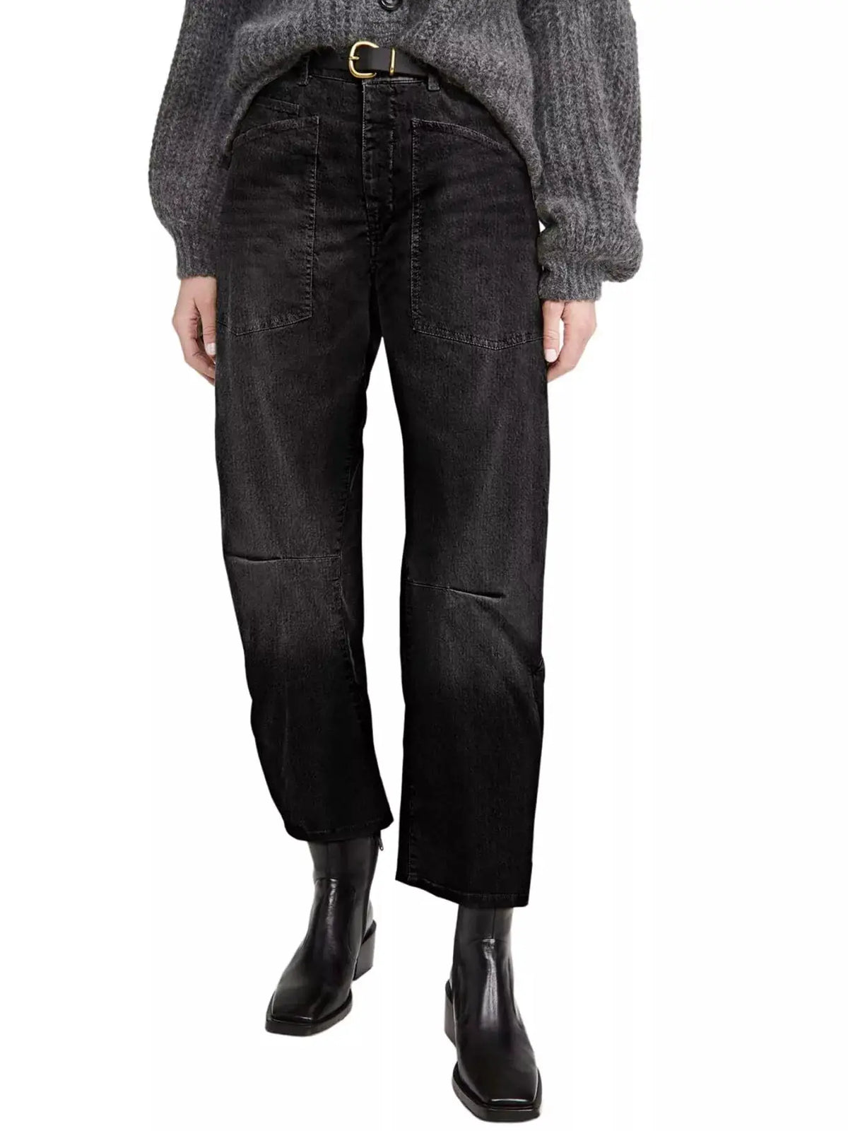 Wide-Leg Jeans with Patch Pockets by Trendsi