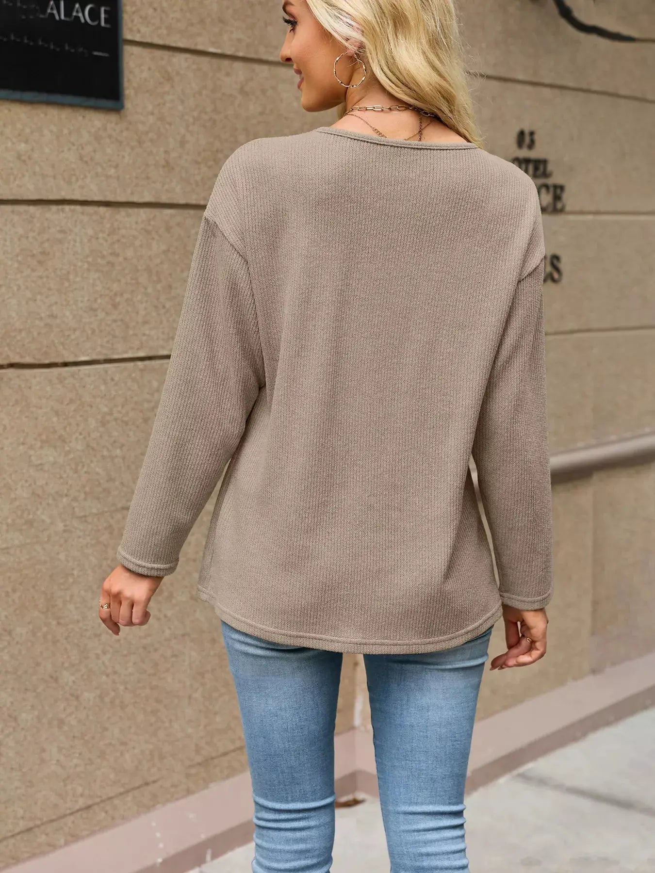 V-Neck Button-Down Cardigan by Trendsi