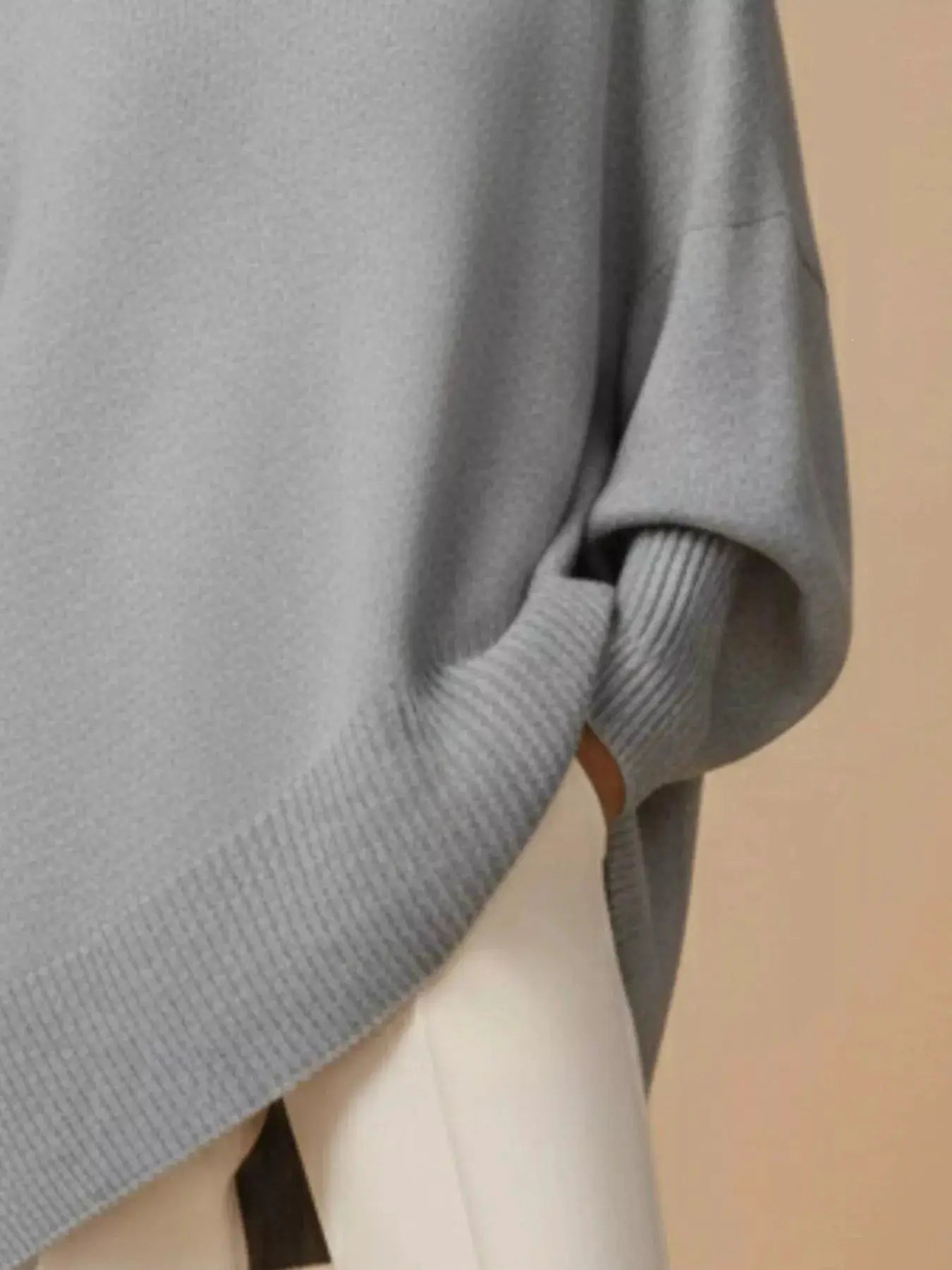 Oversized Batwing Sleeve Sweater by Trendsi