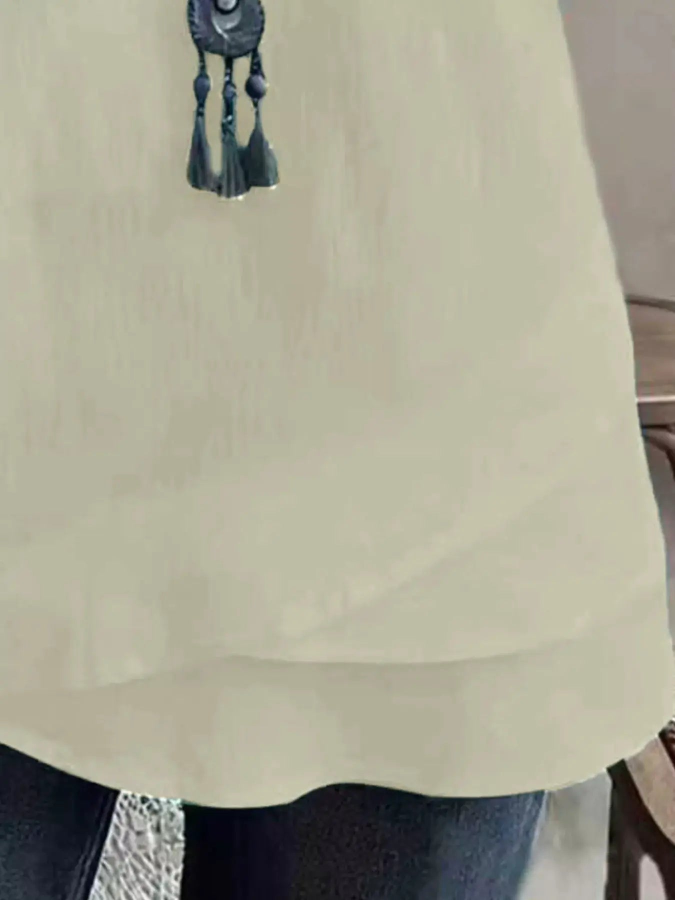 Notched Short Sleeve Blouse by Trendsi