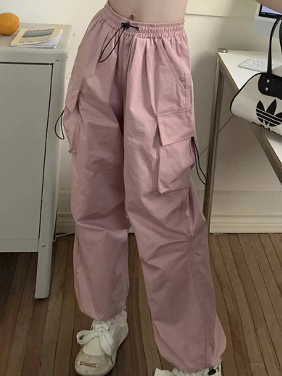 Full Size Drawstring Cargo Pants Plus Size by Trendsi