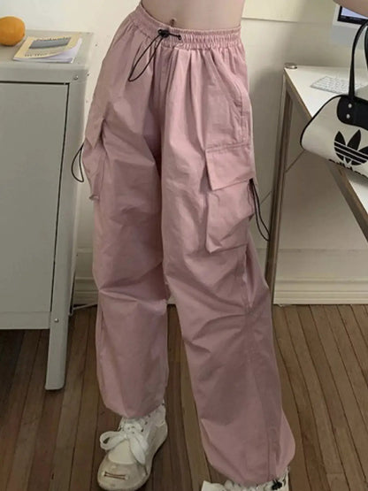 Full Size Drawstring Cargo Pants Plus Size by Trendsi