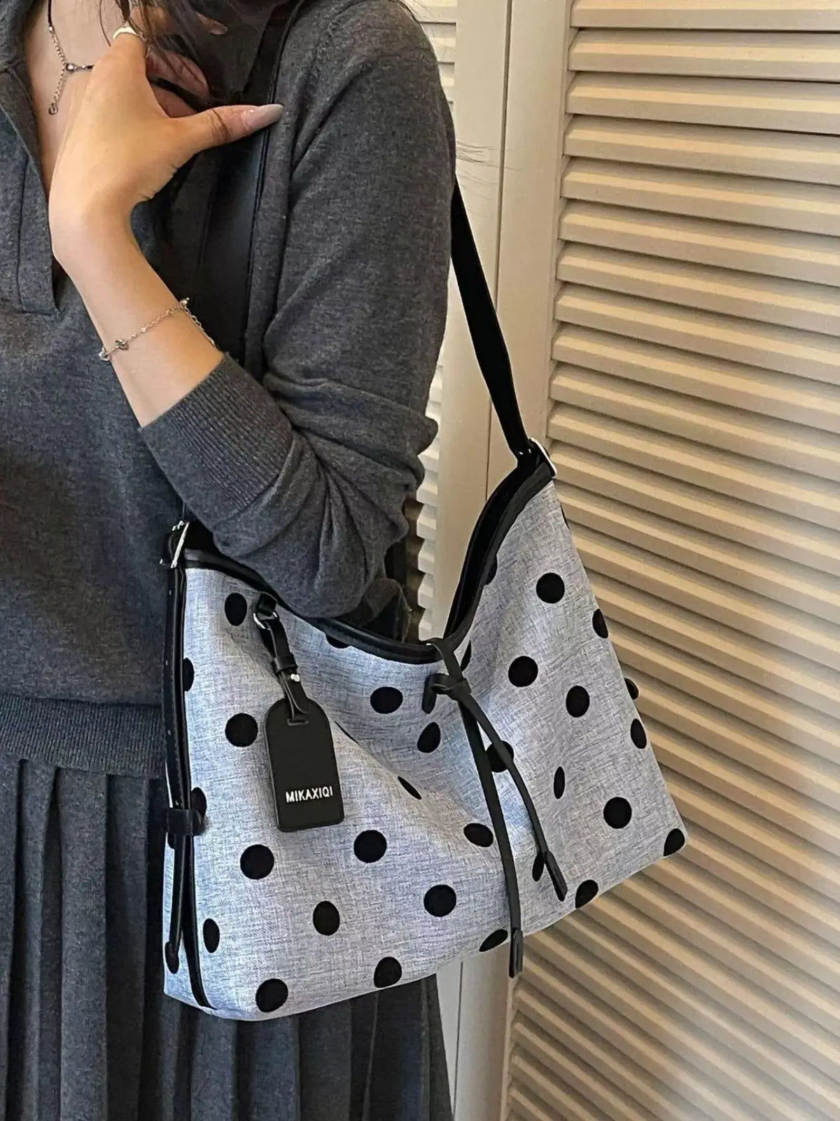 Polka Dot Shoulder Bag by Trendsi