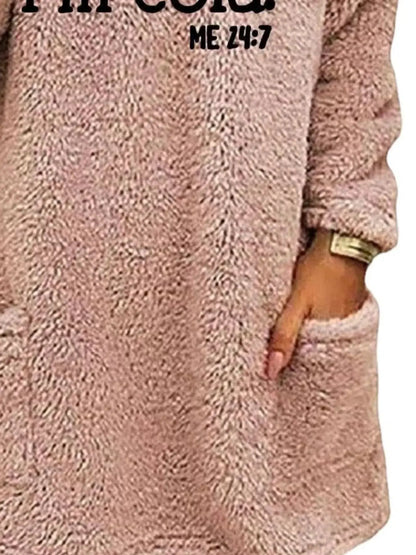 Full Size Letter Long Sleeve Fleece Sweatshirt Plus Size by Trendsi