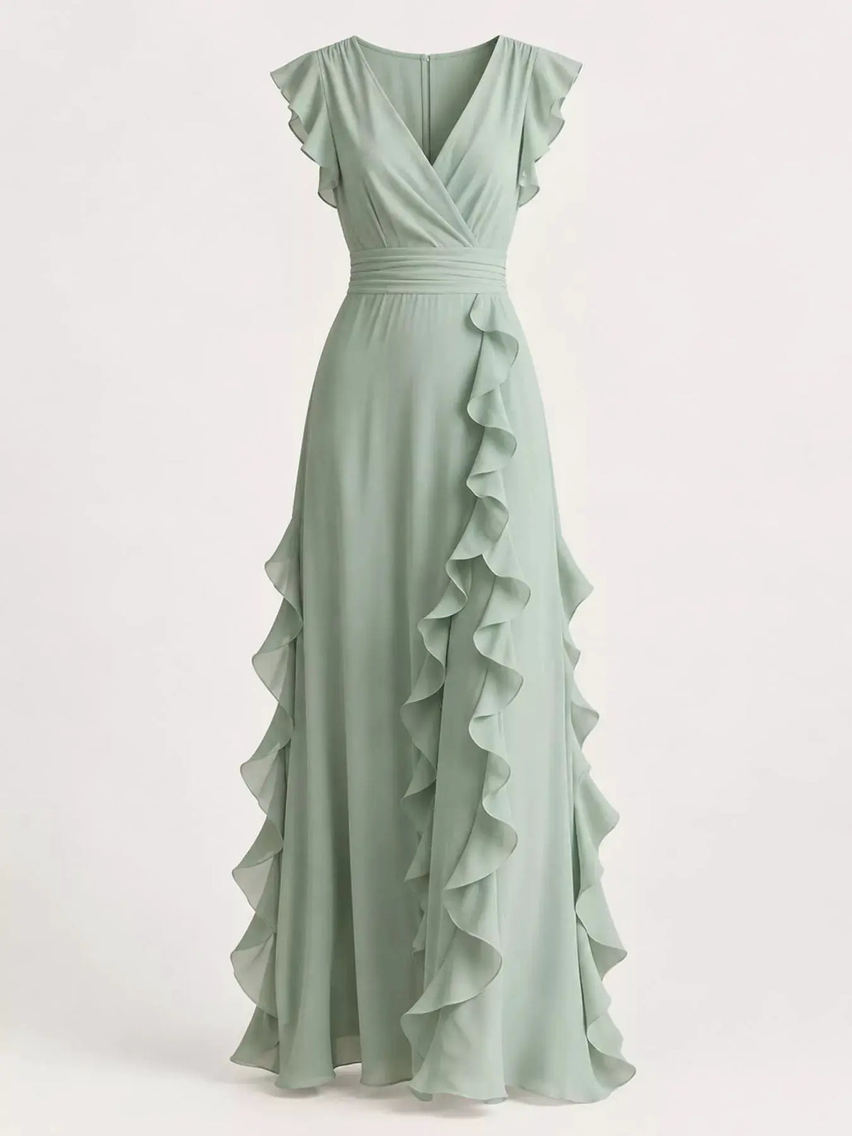 Ruffled Surplice Sleeveless Maxi Dress by Trendsi