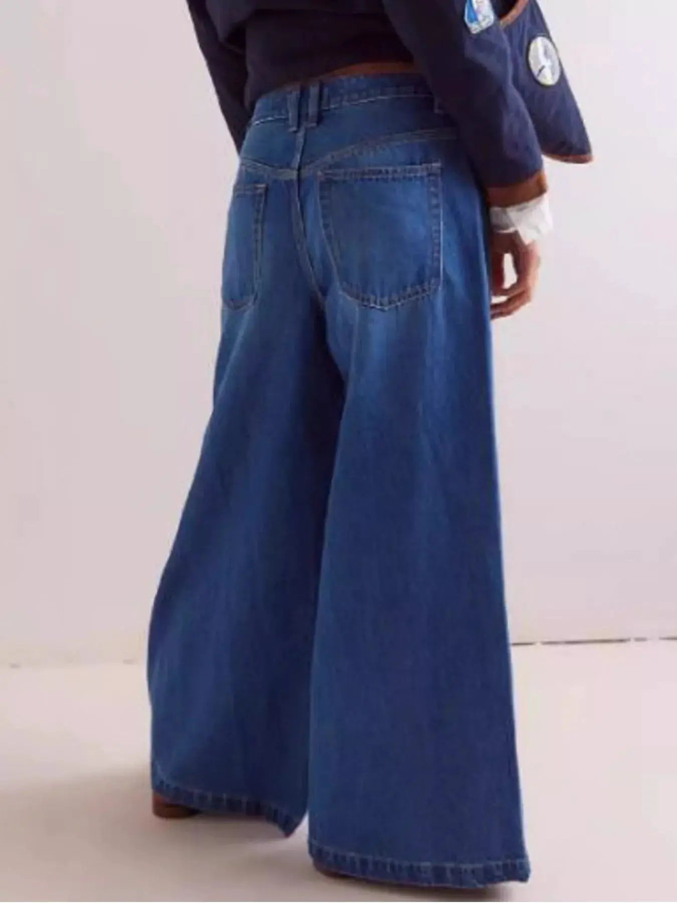 Wide-Leg Side Snap Button Jeans by Trendsi