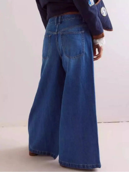 Wide-Leg Side Snap Button Jeans by Trendsi