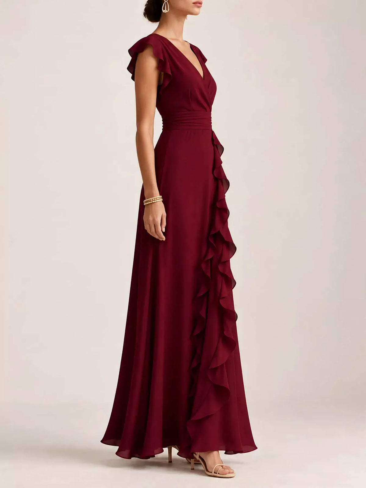 Ruffled Surplice Sleeveless Maxi Dress by Trendsi