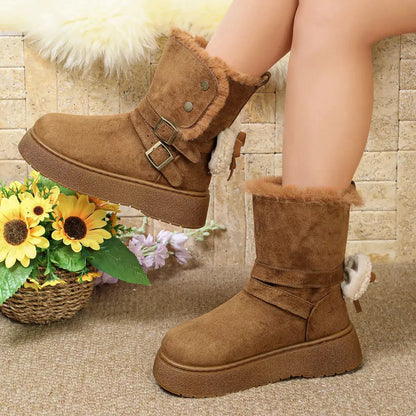 Round Toe Platform Boots by Trendsi