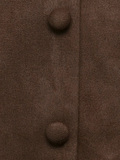 Button-Front Long Sleeve Blazer Dress by Trendsi